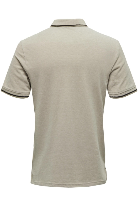 Only & Sons beige heren polo | Achteraanzicht