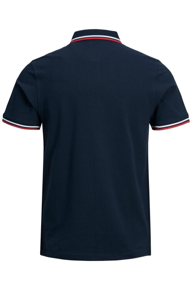Jack & Jones blauwe heren polo | Achteraanzicht