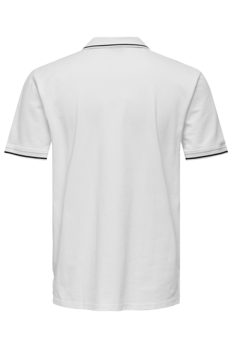 Only & Sons witte heren polo | Achteraanzicht