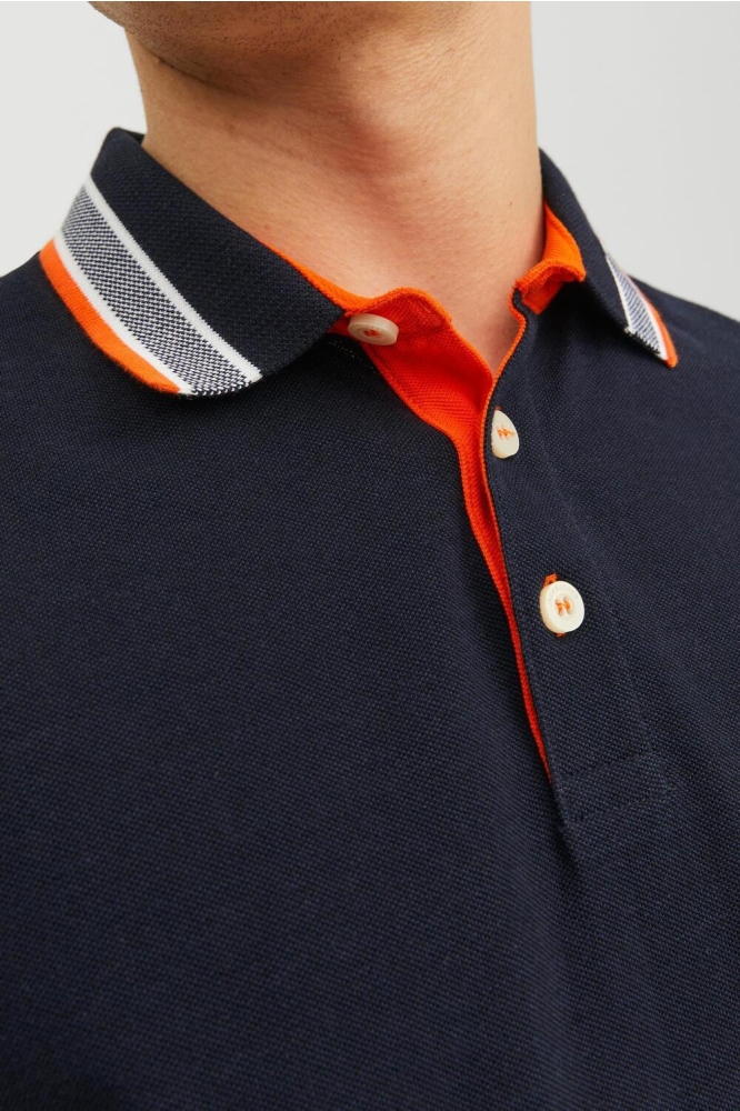 Jack & Jones blauwe heren polo | Close up