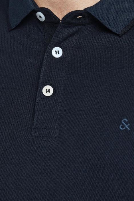 Jack & Jones blauwe heren polo | Close up