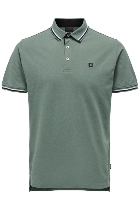 Only & Sons groene heren polo | Vooraanzicht
