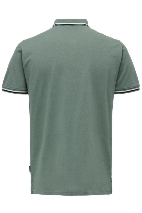 Only & Sons groene heren polo | Achteraanzicht