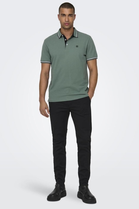 Only & Sons groene heren polo | Model