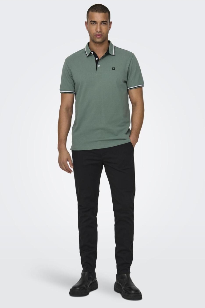 Only & Sons groene heren polo | Model
