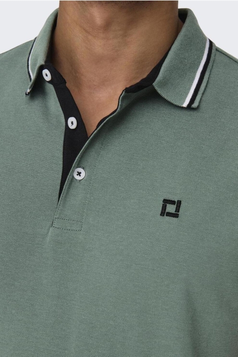 Only & Sons groene heren polo | Kleurstaal