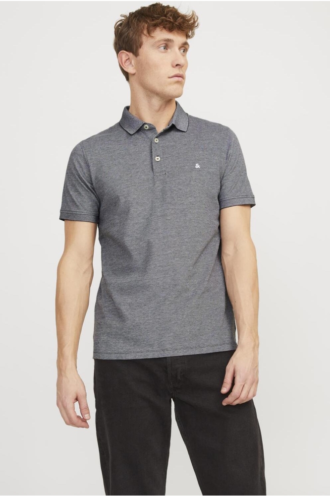 Jack & Jones grijze heren polo | Model vooraanzicht