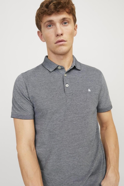 Jack & Jones grijze heren polo | Model vooraanzicht