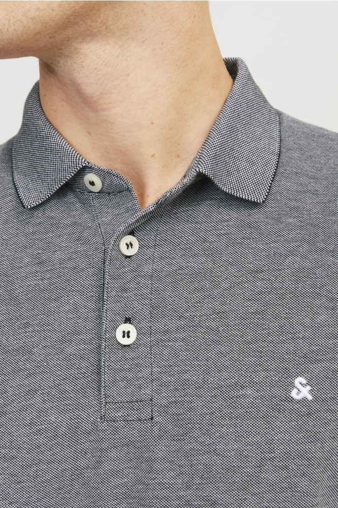 Jack & Jones grijze heren polo | Close up