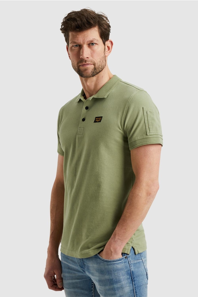 PME legend groene heren polo | Model vooraanzicht