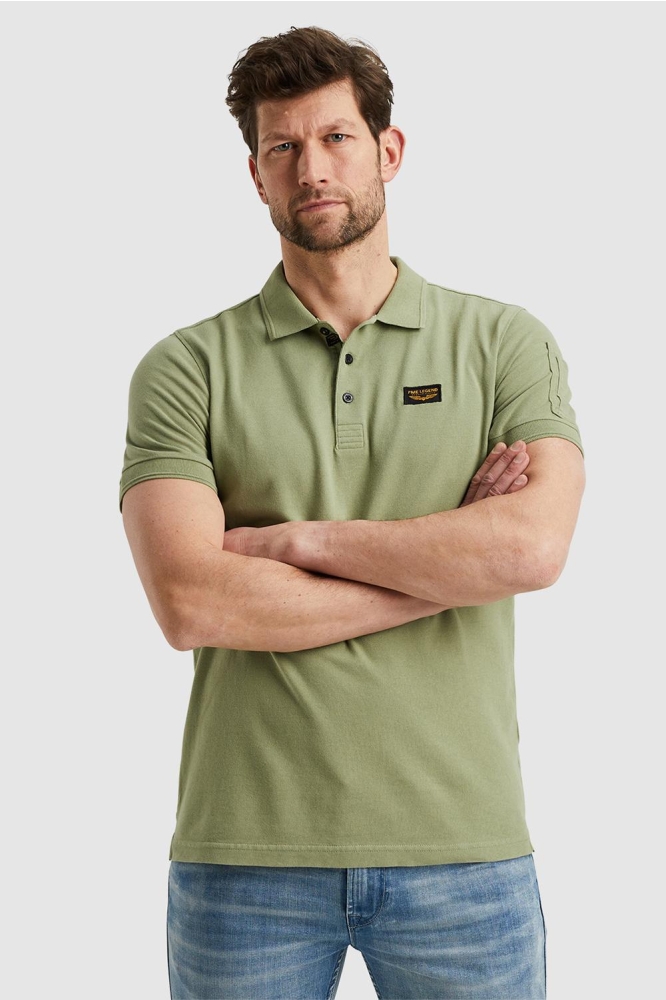 PME legend groene heren polo | Model vooraanzicht