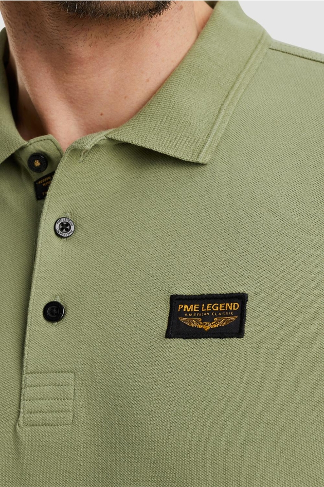 PME legend groene heren polo | Close up