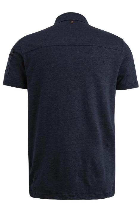 PME legend blauwe heren polo | Achteraanzicht