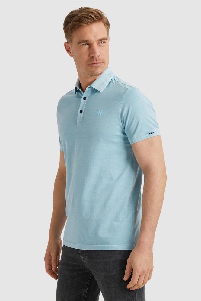 Vanguard blauwe heren polo | Model vooraanzicht