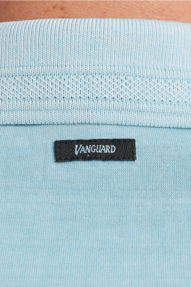 Vanguard blauwe heren polo | Close up