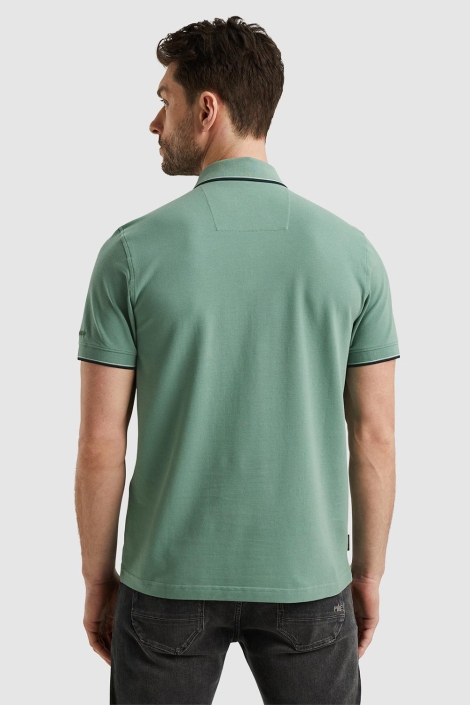 PME legend groene heren polo | Model achteraanzicht