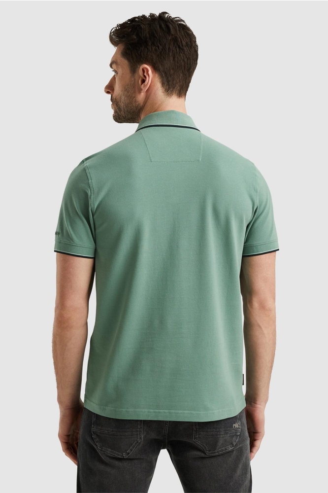 PME legend groene heren polo | Model achteraanzicht