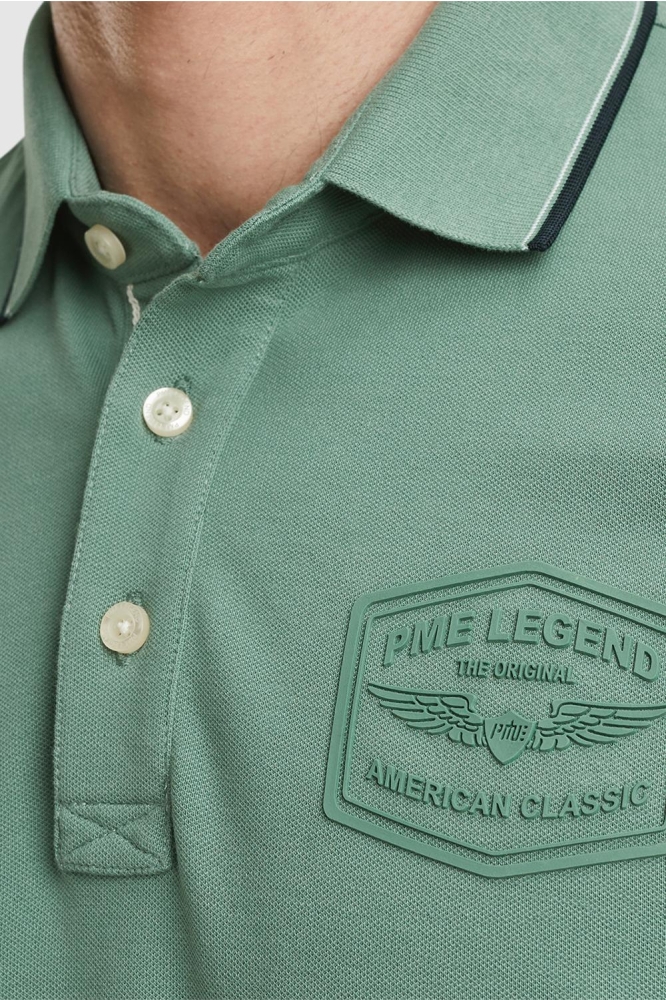 PME legend groene heren polo | Close up