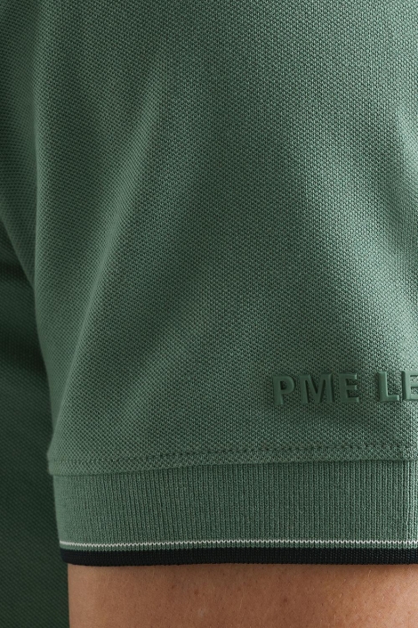 PME legend groene heren polo | Close up