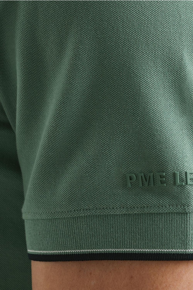 PME legend groene heren polo | Close up