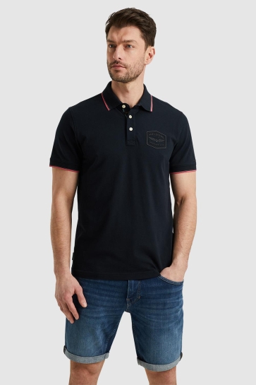 PME legend short sleeve polo stretch pique pa Blauw