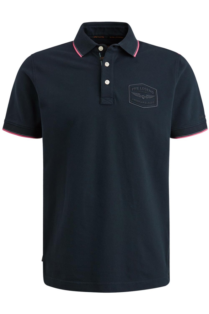 PME legend blauwe heren polo | Vooraanzicht