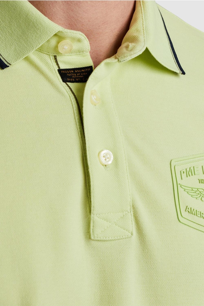 PME legend groene heren polo | Close up