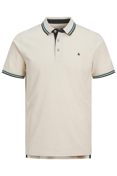 Jack & Jones beige heren polo | Vooraanzicht