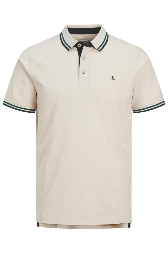 Jack & Jones beige heren polo | Vooraanzicht