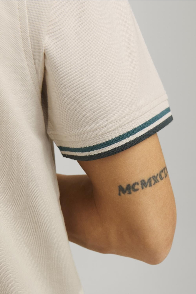 Jack & Jones beige heren polo | Close up