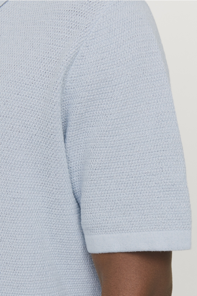 Jack & Jones blauwe heren polo | Close up