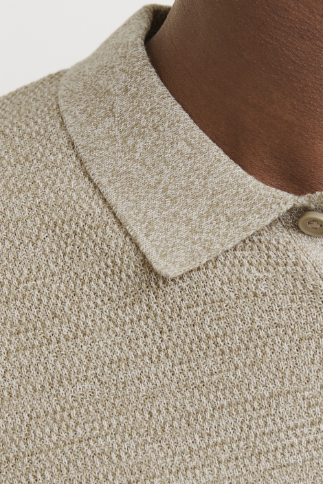 Jack & Jones beige heren polo | Close up
