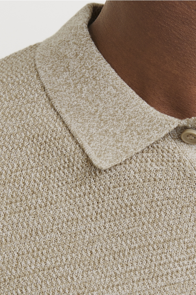 Jack & Jones beige heren polo | Close up