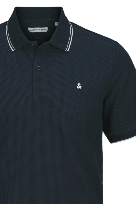 Jack & Jones blauwe heren polo | Close up