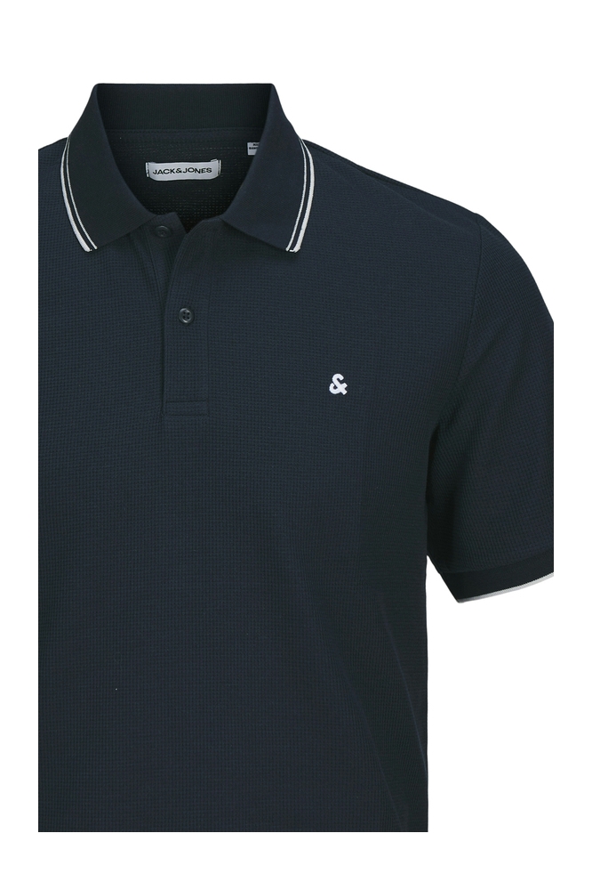 Jack & Jones blauwe heren polo | Close up