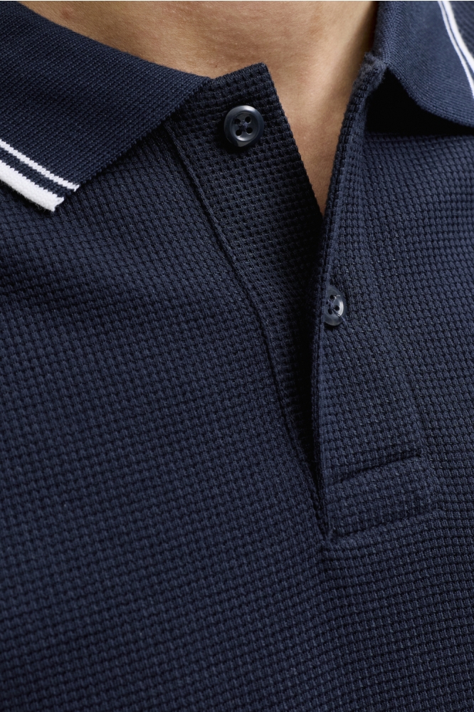 Jack & Jones blauwe heren polo | Close up