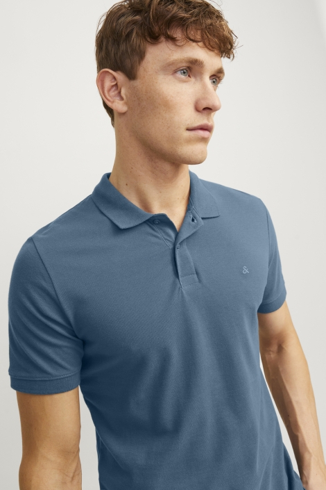 Jack & Jones blauwe heren polo | Close up