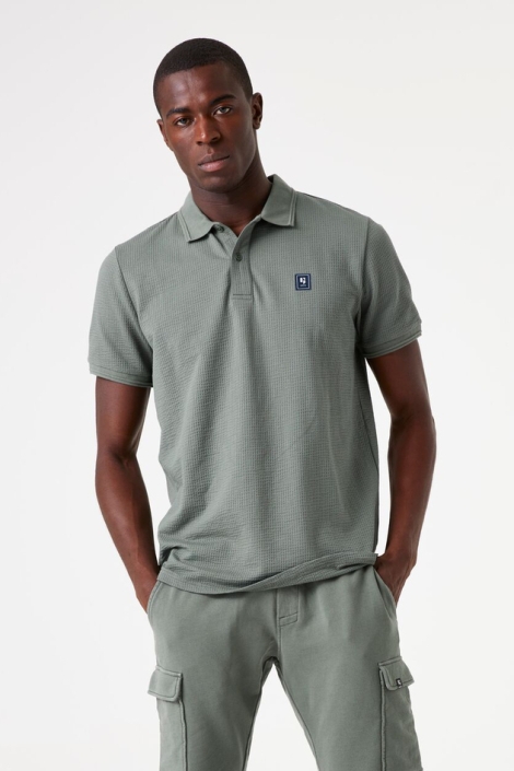 Garcia groene heren polo | Model vooraanzicht