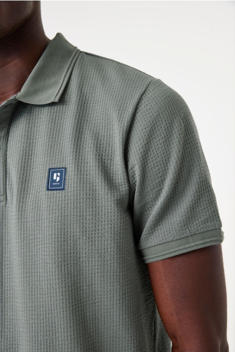 Garcia groene heren polo | Close up