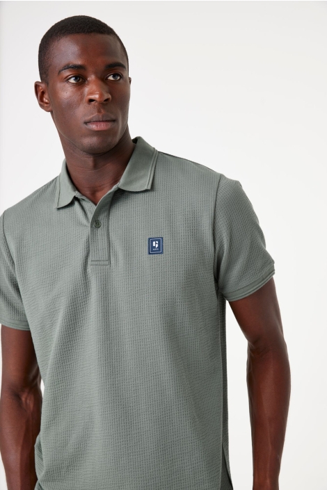 Garcia groene heren polo | Model vooraanzicht