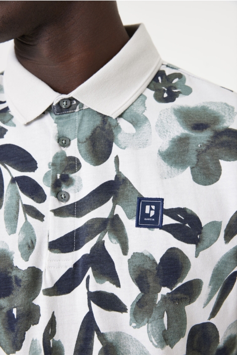 Garcia grijze heren polo | Close up