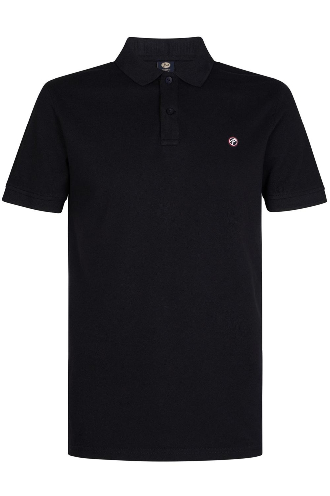 Petrol Industries zwarte heren polo | Vooraanzicht