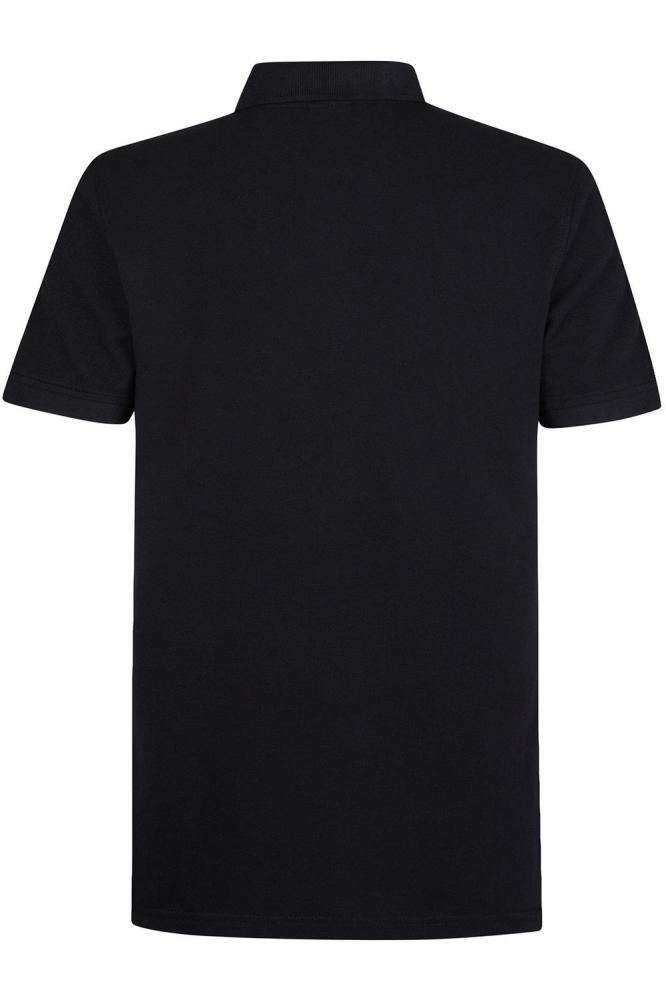 Petrol Industries zwarte heren polo | Achteraanzicht