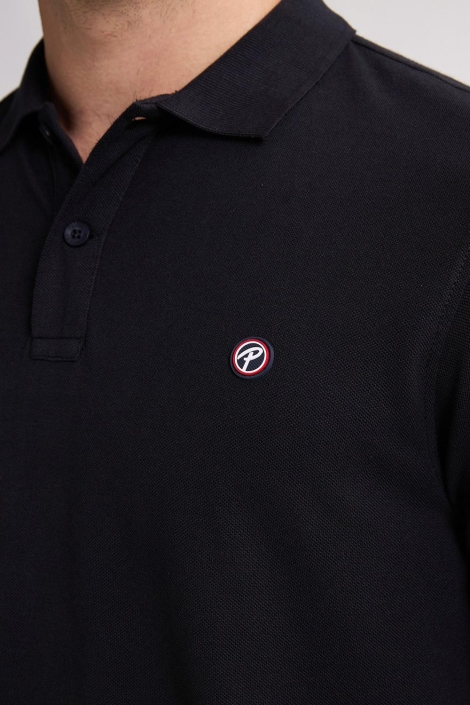 Petrol Industries zwarte heren polo | Close up
