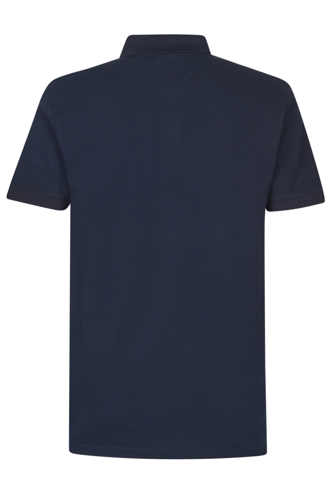 Petrol Industries blauwe heren polo | Achteraanzicht