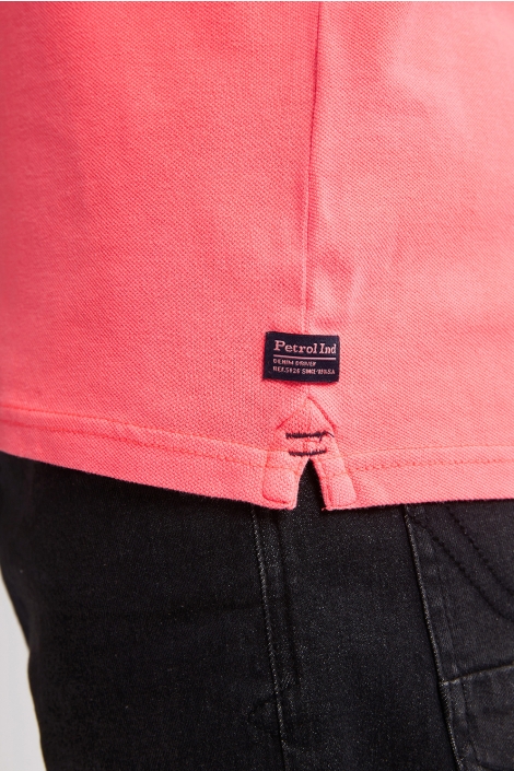 Petrol Industries oranje heren polo | Close up