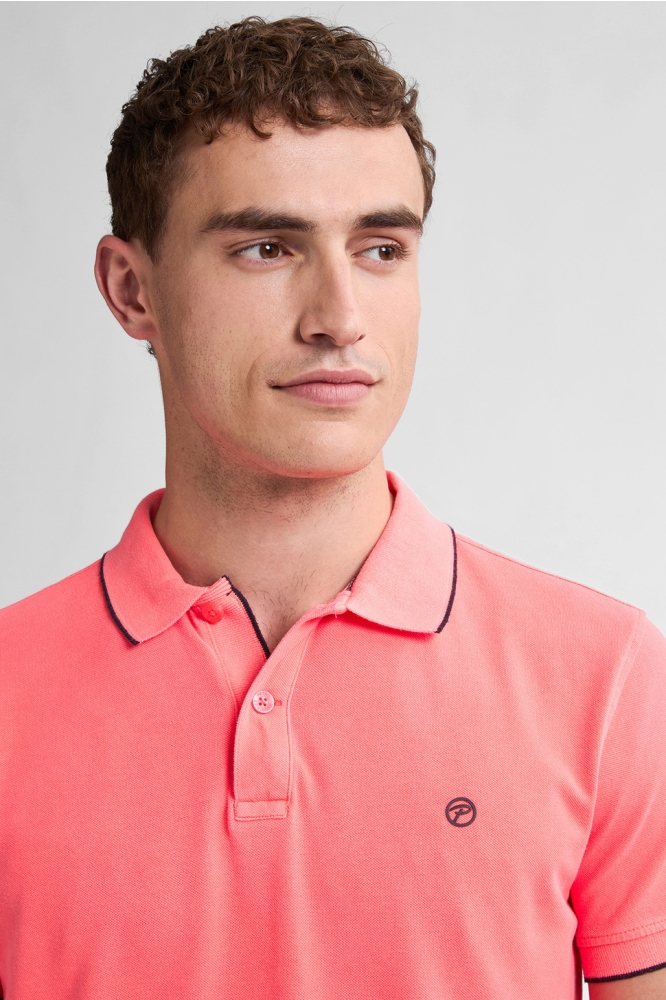 Petrol Industries oranje heren polo | Model vooraanzicht