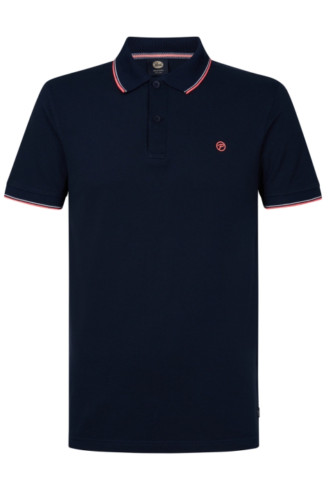 Petrol Industries blauwe heren polo | Vooraanzicht