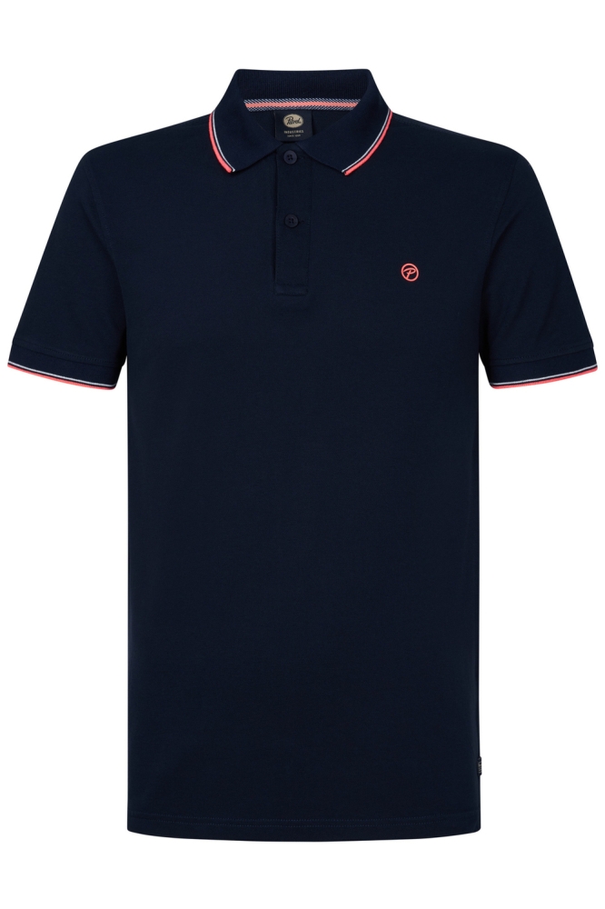 Petrol Industries blauwe heren polo | Vooraanzicht