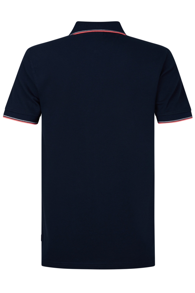 Petrol Industries blauwe heren polo | Achteraanzicht